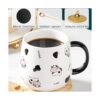 Arawat Linda taza de café de vaca con tapa y cuchara
