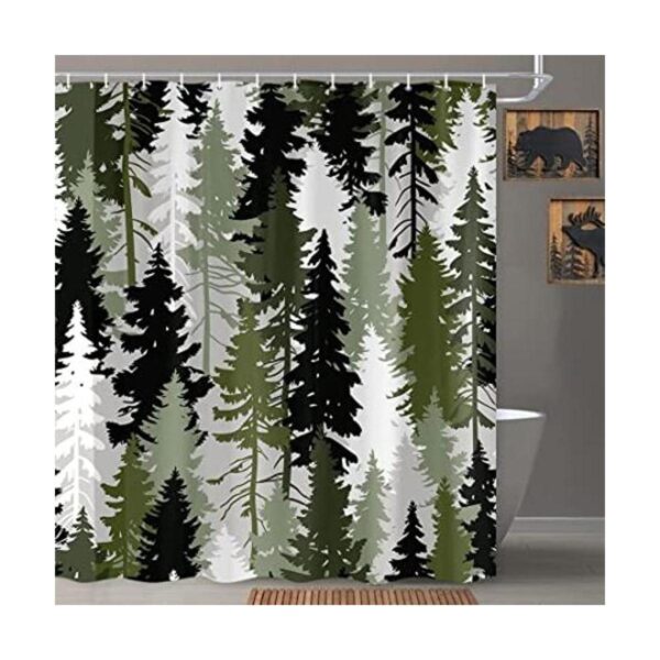 Cortina de ducha de camuflaje verde camuflaje caza verde