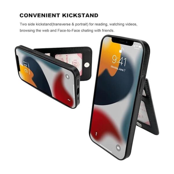 KIHUWEY Funda compatible con iPhone 13 Pro con soporte_5