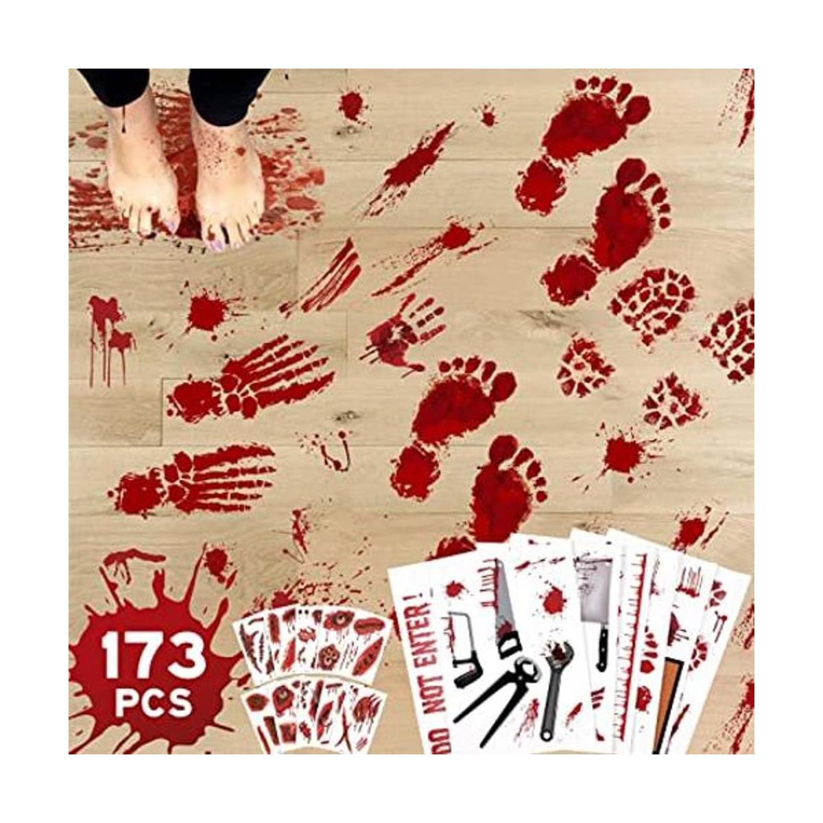 42 piezas de huellas de sangre que se adhieren al piso;