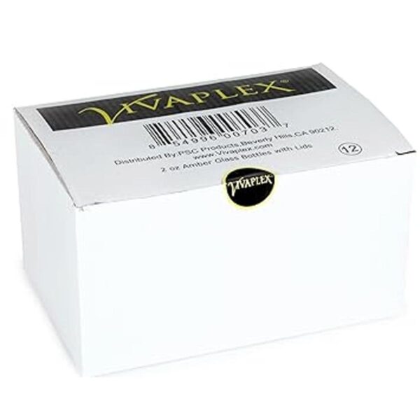 Vivaplex 12 ámbar botellas de vidrio de 2 onzas con_2