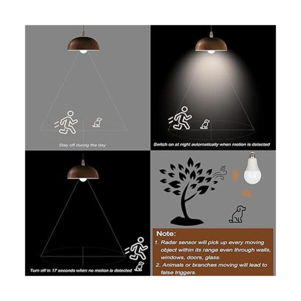 Bombillas LED con sensor de movimiento de radar 3000 K_4