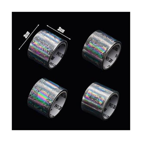 4 rollos vintage holográficos con purpurina y mariposa_2