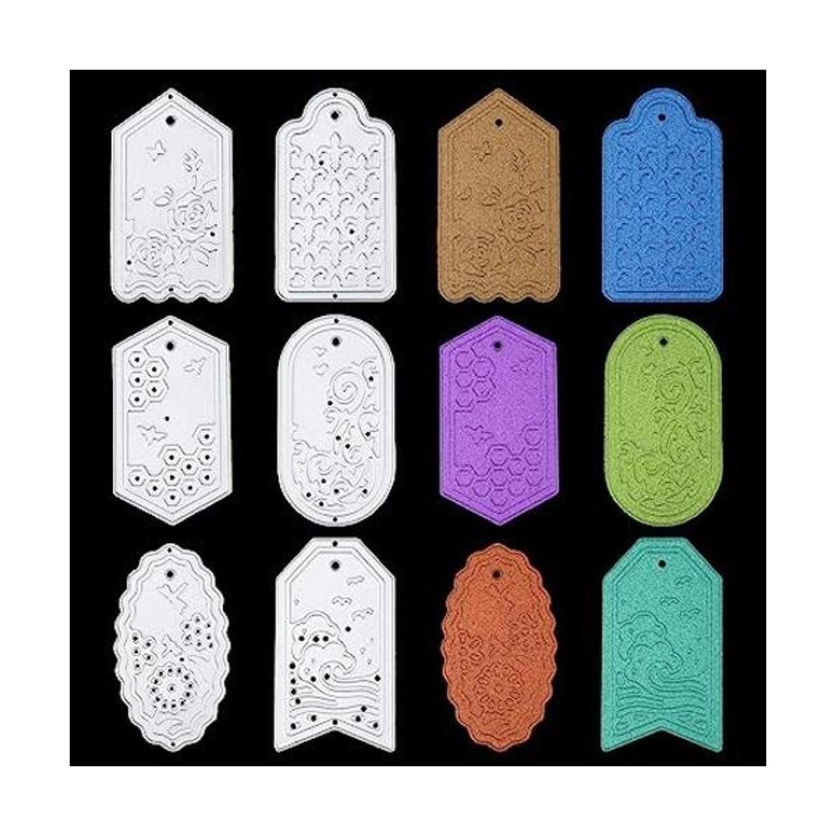 ORIGACH 6 troqueles de corte de etiquetas de metal y