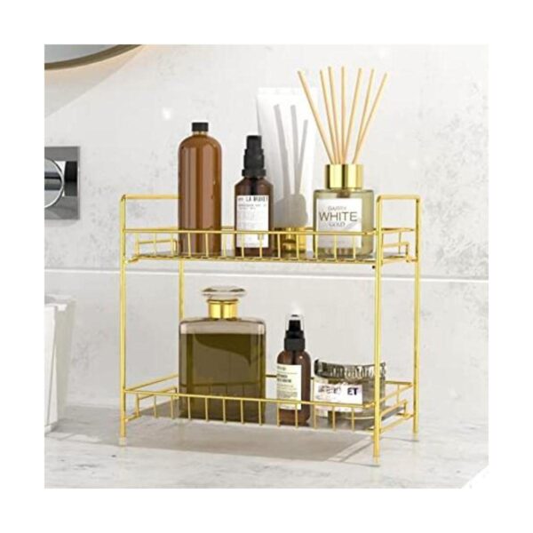 Organizador de baño de 2 niveles con forro transparente_1
