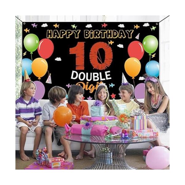 Pancarta de fondo de 10 cumpleaños decoraciones de feliz_3