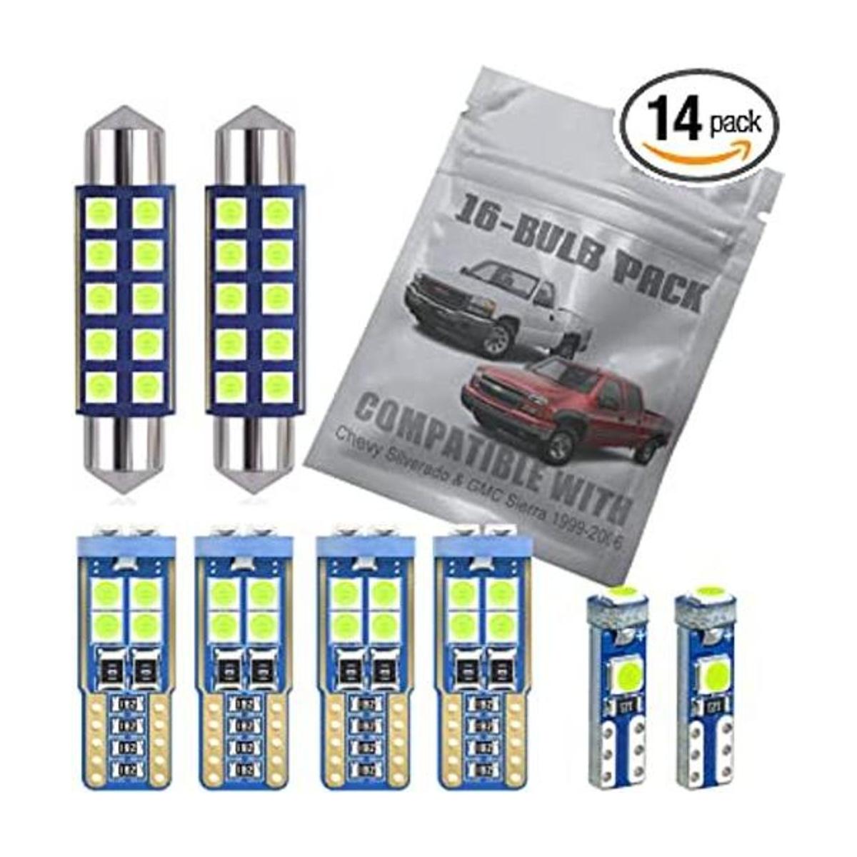 EBAIFUN Kit de luz interior LED azul hielo de 14 piezas