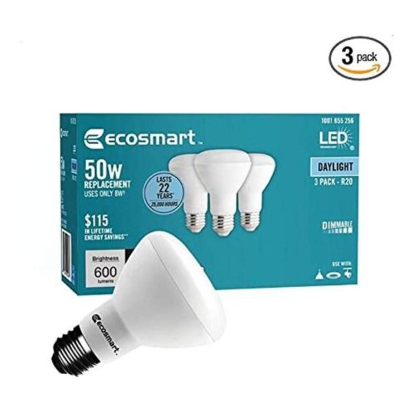 Paquete de 3 bombillas LED EcoSmart R20 regulables 600_1
