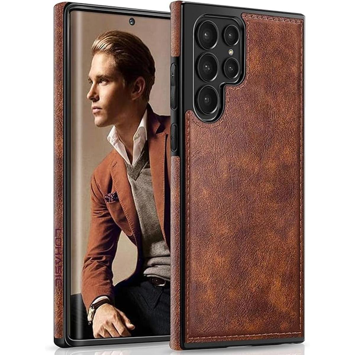 LOHASIC Funda para Galaxy S22 Ultra de cuero de primera