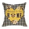 Softxpp Spring Summer Bee Home Funda de almohada