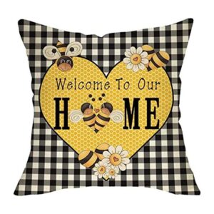 Softxpp Spring Summer Bee Home Funda de almohada