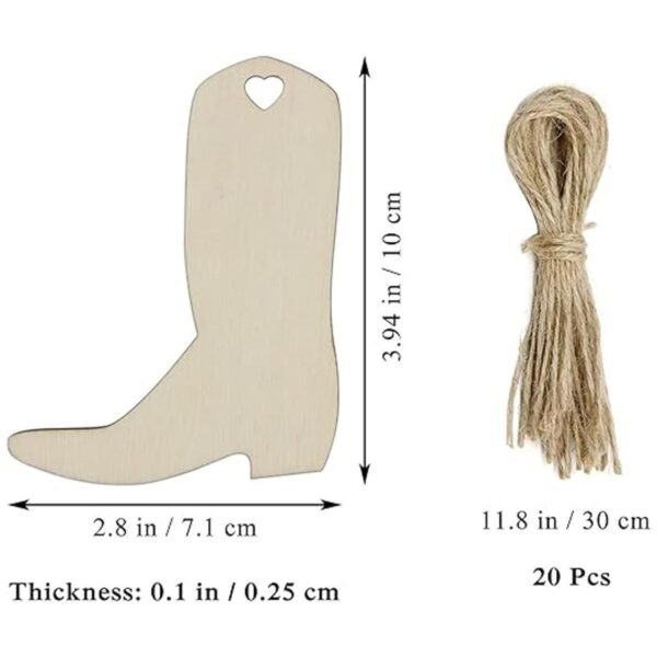 Creaides 20pcs Botas de Madera DIY Artesanía Recortes de