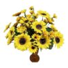 4 racimos de girasoles amarillos flores artificiales