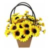 4 racimos de girasoles amarillos flores artificiales
