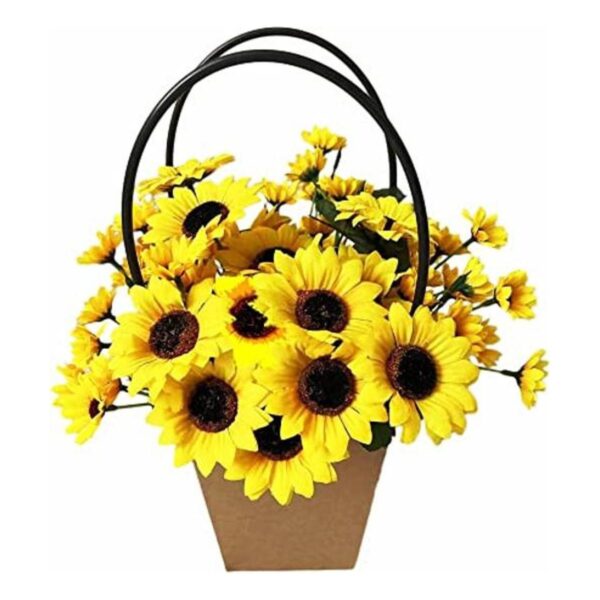 4 racimos de girasoles amarillos flores artificiales