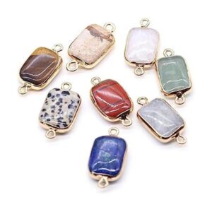 LHJ 8 piezas de conectores colgantes de piedra natural