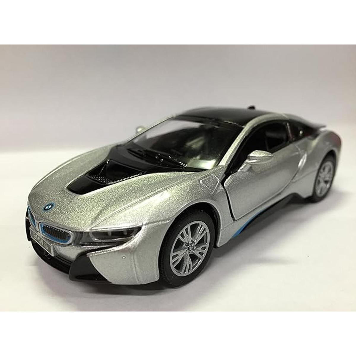 Súpercoche Kinsmart BMW i8 escala 136 Gris