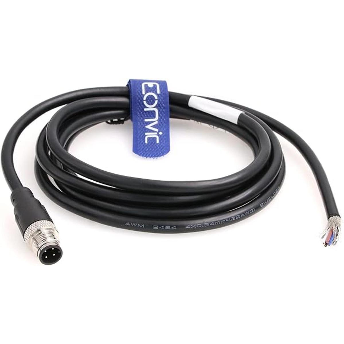 Eonvic Cable de sensor eléctrico industrial M12 de 4 pines