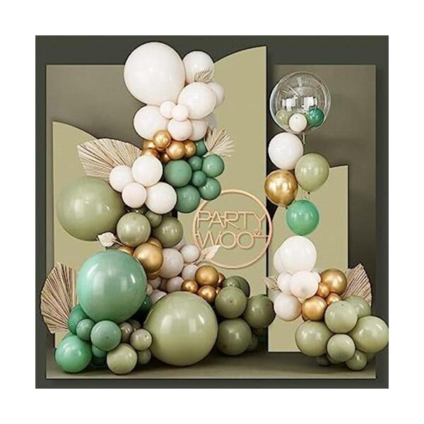 PartyWoo Kit de arco de globos de color verde oliva kit