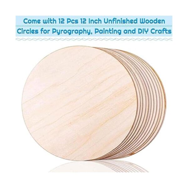 Audab Círculos de madera para manualidades paquete de 12_2