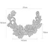 Sourcemall Un par de parches florales de peonía azul_2