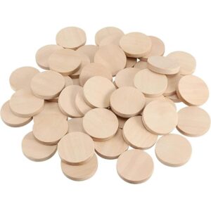 SINJEUN Paquete de 100 monedas redondas de madera de 1.5_1