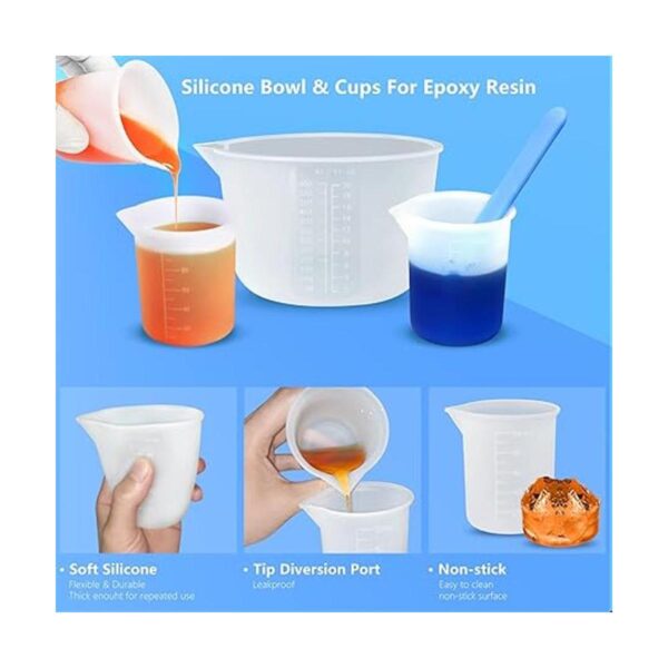 Juego de herramientas de tazas medidoras de resina de