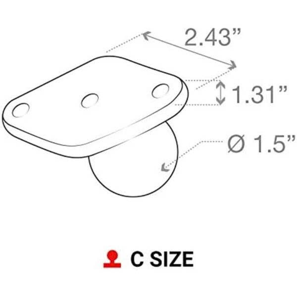 Ram Mount 2.43 x 1.31 inches Diamond Base con Bola de 1.5_4