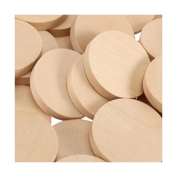 SINJEUN Paquete de 100 monedas redondas de madera de 1.5_3