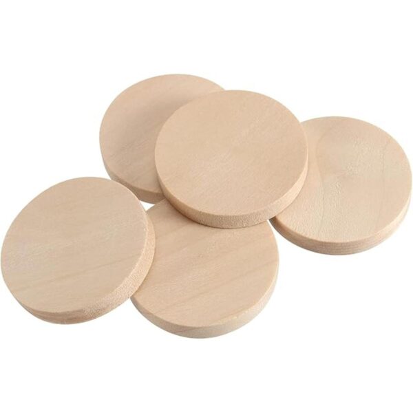 SINJEUN Paquete de 100 monedas redondas de madera de 1.5_5