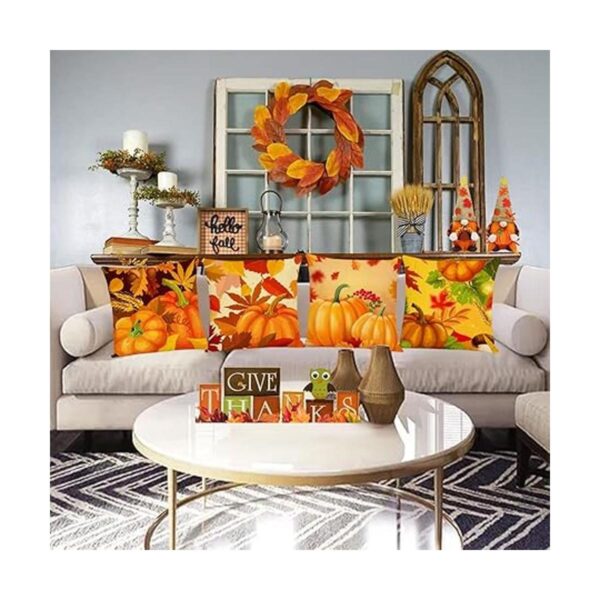 Juego de 4 fundas de almohada de otoño de 18 x 18