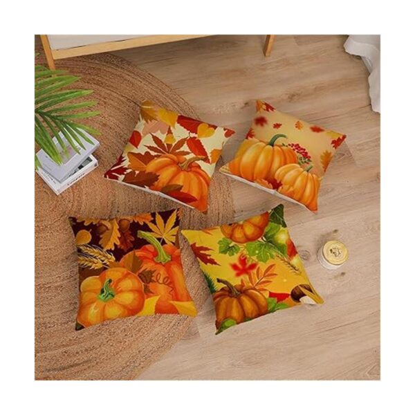 Juego de 4 fundas de almohada de otoño de 18 x 18