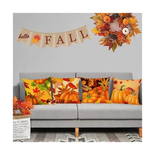 Juego de 4 fundas de almohada de otoño de 18 x 18