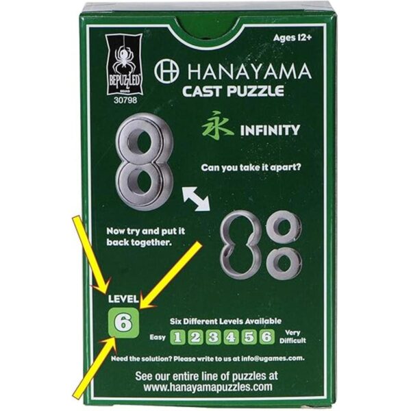 Infinity Hanayama Rompecabezas de nivel 6 bolsa de_4