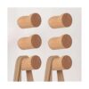 Ganchos de madera natural para pared paquete de 6 ganchos