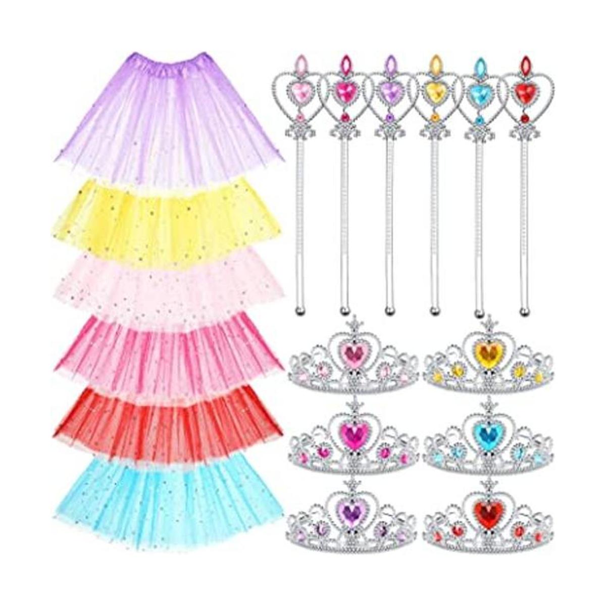 JaGely 18 piezas de princesa con corona de tutú