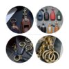 CRAFTMEMORE 4 llaveros de latón macizo con conector de_5
