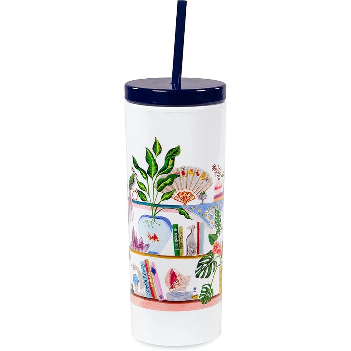 Kate Spade New York Vaso aislado con popote reutilizable