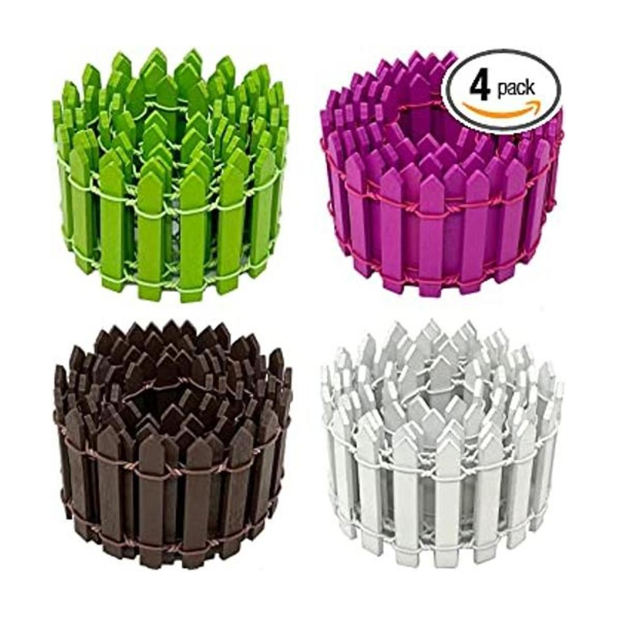 4 piezas de mini valla para jardín de hadas 35.5 pulgadas