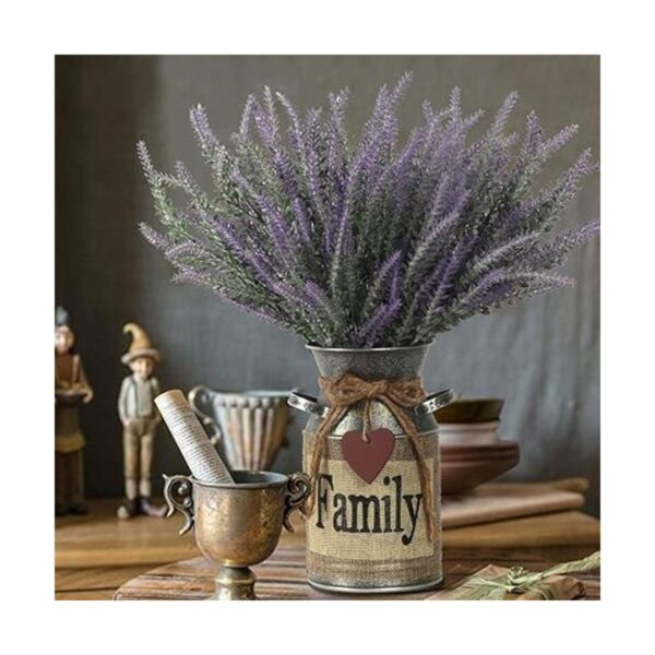 LESING Flores de lavanda artificiales con jarrón de_2