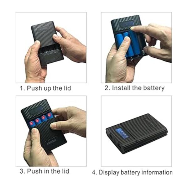 4 fundas para cargador de batería caja portátil con_4