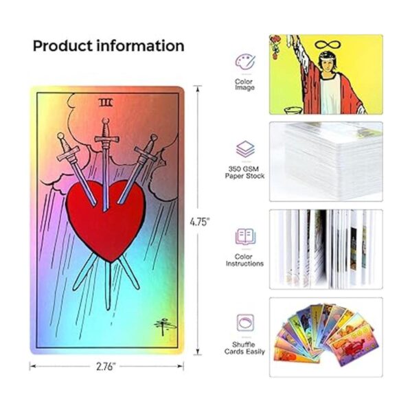 MagicSeer Cartas de tarot arcoíris juegos de cartas de_2