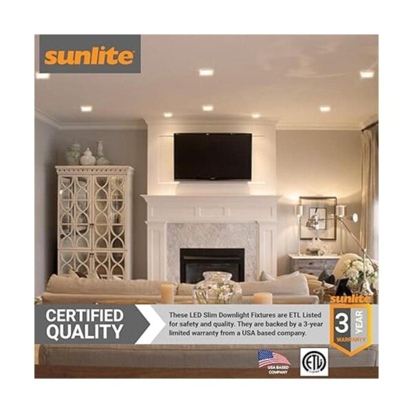 Sunlite 12W 6in Downlight LED cuadrado integrado 3000 K