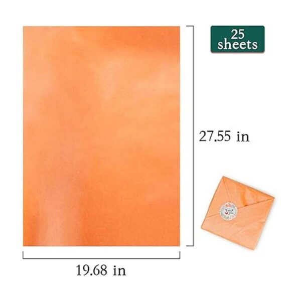 MR FIVE Papel de seda naranja metálico a granel 20 x 28_5