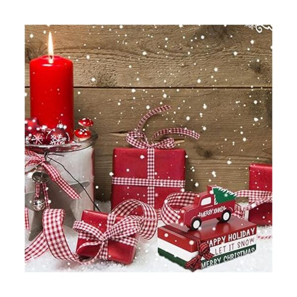 4 piezas de decoración de bandeja escalonada de Navidad