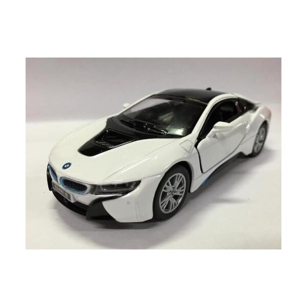 Súpercoche Kinsmart BMW i8 escala 136 Blanco