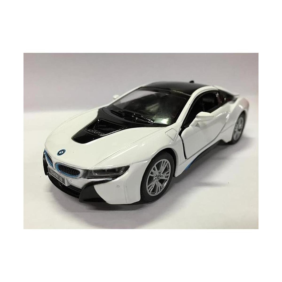 Súpercoche Kinsmart BMW i8 escala 136 Blanco