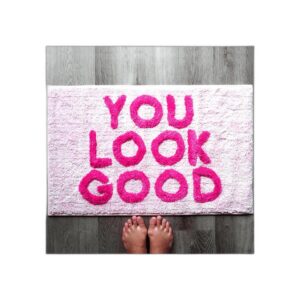 You Look Good Tapete de baño rosa claro rubor rosa