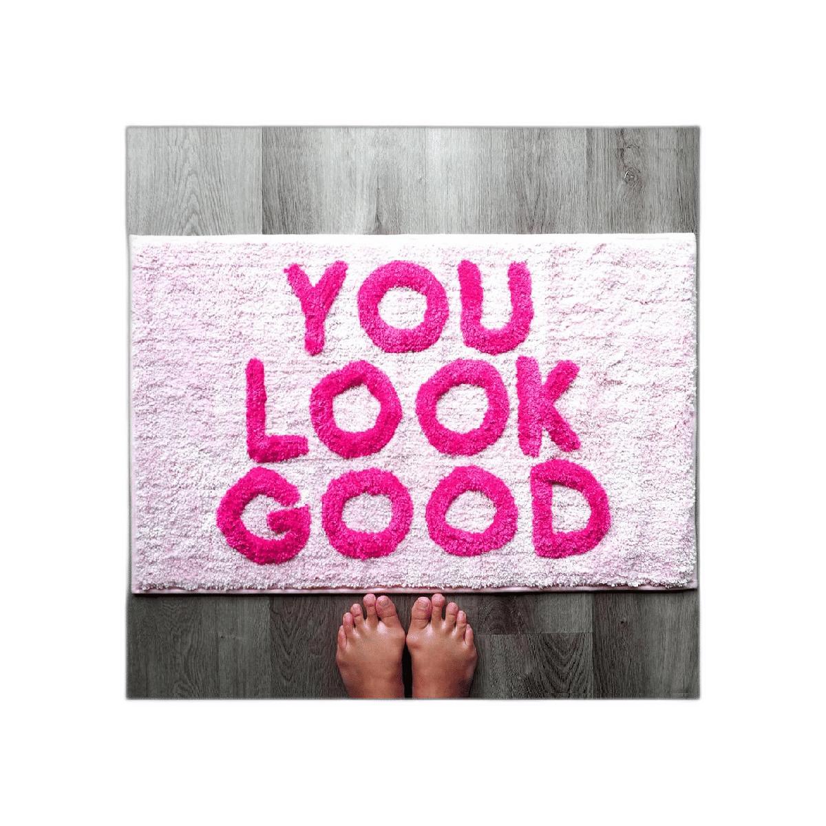 You Look Good Tapete de baño rosa claro rubor rosa