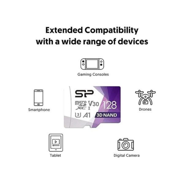 Silicon Power Tarjeta micro SD de 128 GB U3 SDXC de hasta_3